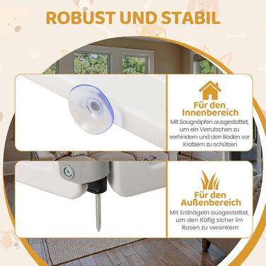 Лягу для цуценят COSTWAY, розкладний вольєр для собак з 6 панелями та замкненою дверима, 60 см, вольєр для собак на вулиці/в приміщенні, білий