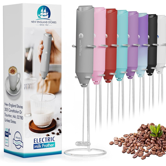 Потужний ручний пінозмішувач для молока: приготування кави, капучино, лате, матча, гарячого шоколаду. З підставкою