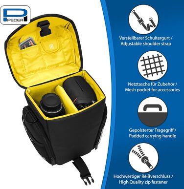 Сумка для камери Pedea Essex для DSLR/SLR/DLSM камер, об'єктивів та аксесуарів з дощовиком, розмір M (жовтий)