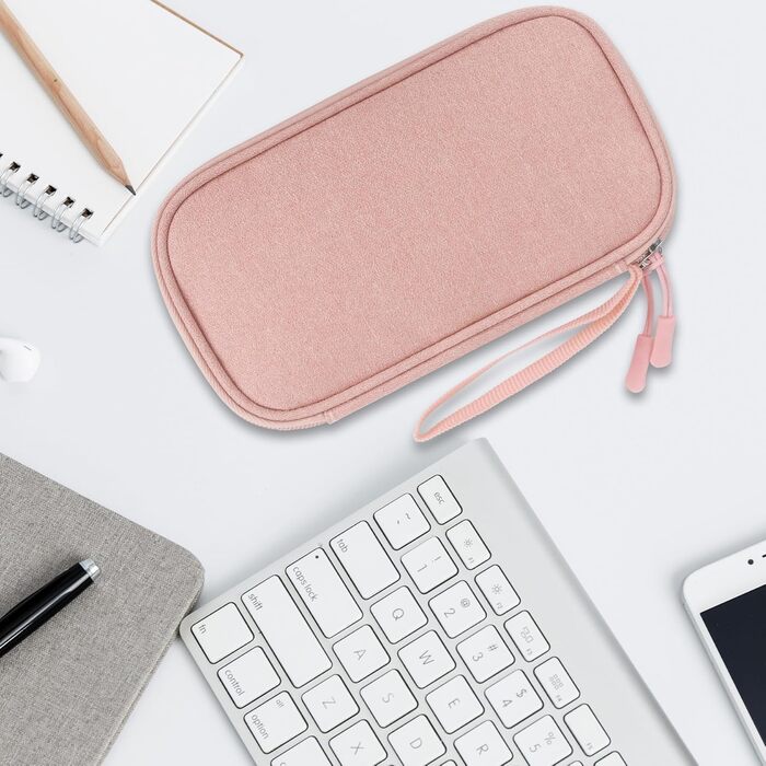 Органайзер для аксесуарів Lacdo: чохол для флешки, кабелів, USB-накопичувачів (рожевий)