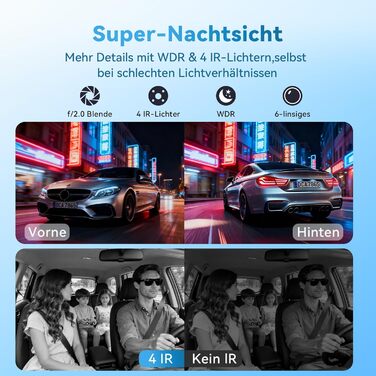 Автомобільний відеореєстратор 4K/1080P 4-канальний (передній, задній, внутрішні) з SD-картою 64ГБ, 3