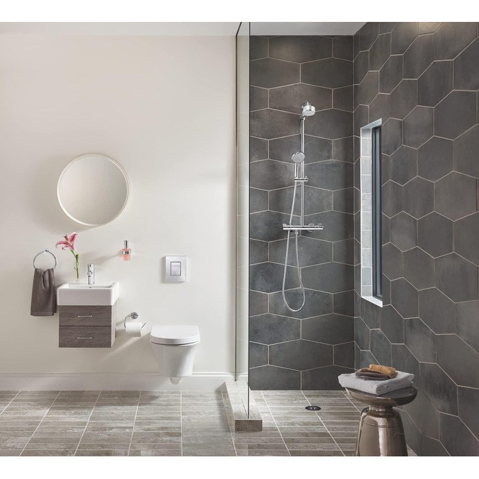 Тримач для туалетного паперу GROHE Essentials хромований, з кришкою, без свердління (клейовий монтаж), 40367001