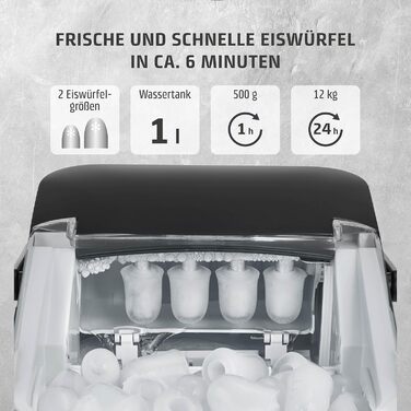 Машина для приготування льоду Caso IceChef Compact: швидке приготування, 1л бак, самоочищення, з лопаткою