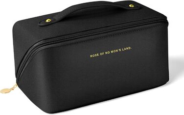 Чорна косметичка для подорожей з PU шкіри, велика місткість, водонепроникна, органайзер для туалетних аксесуарів