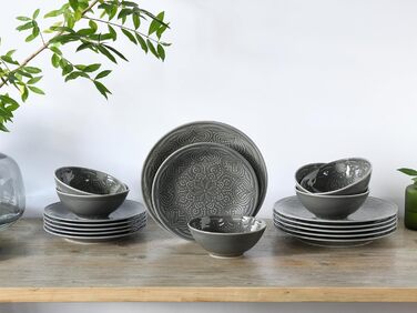 Набір посуду CreaTable Serie Orient Mandala 18 предметів, порцеляновий, для мікрохвильової печі та посудомийної машини, виготовлено в Європі