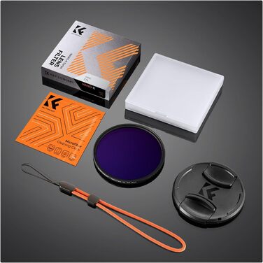 Поляризаційний фільтр K&F Concept 58mm CPL з багатошаровим покриттям для об'єктивів фото- та відеокамер, стрічка для фіксації кришки об'єктива, універсальна кришка об'єктива (Nano-Klear)