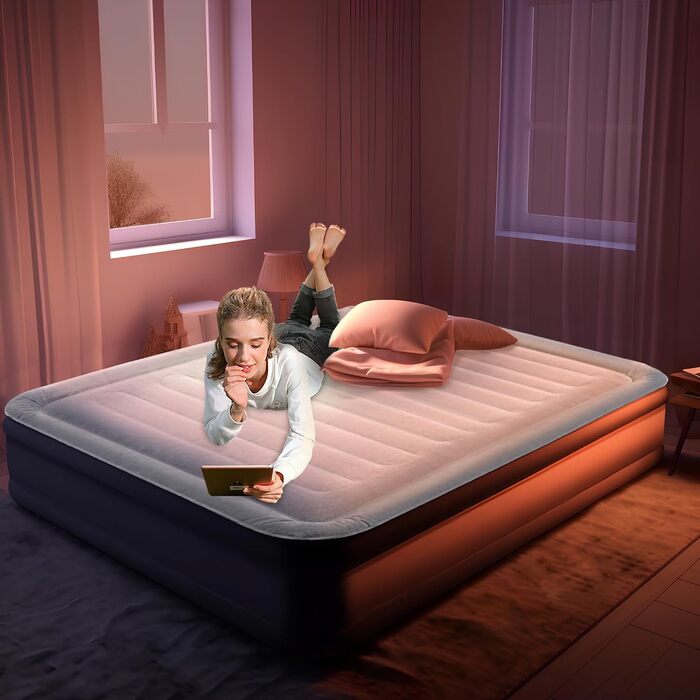 Повітряний матрац YRHome для 1 особи з вбудованим електричним насосом, самонадувний гість-ліжко для кемпінгу та дому, 187 x 90 x 46 см