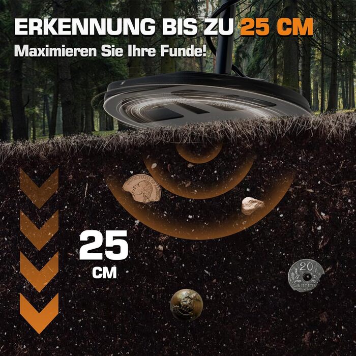 Металодетектор DR.ÖTEK Profi Set: прецизійний, з вирівнюванням ґрунту, 5 режимів, водовідштовхувальна котушка 12