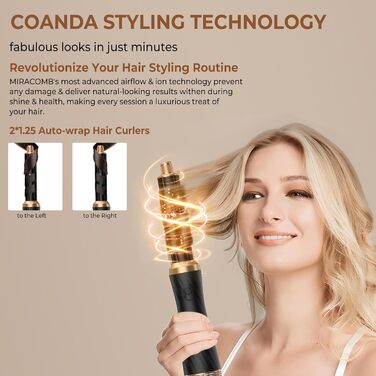 Air Styler 6 в 1: Набір для укладки волосся з фен-щіткою, дифузором та плойкою. Чорний