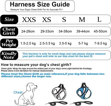 Нашийник для собак з повідком Anti-Zug, світловідбиваючий, для маленьких собак, кошенят, котів (XS, Біла хвиля)