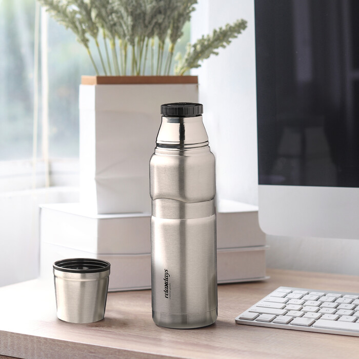 Relaxdays Drinking Bottle with Cup 500 ml