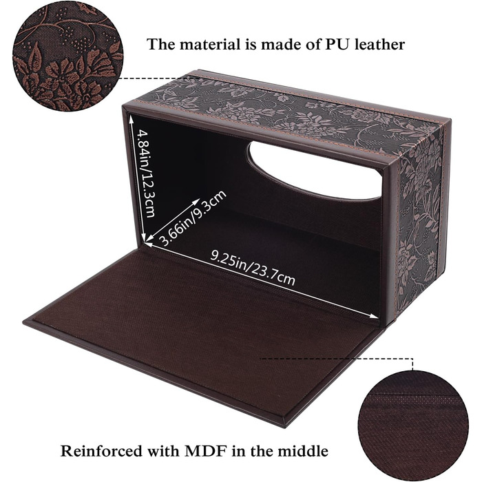 Скляна коробка для серветок прямокутної форми, вінтажний стиль, для ванної, авто, офісу