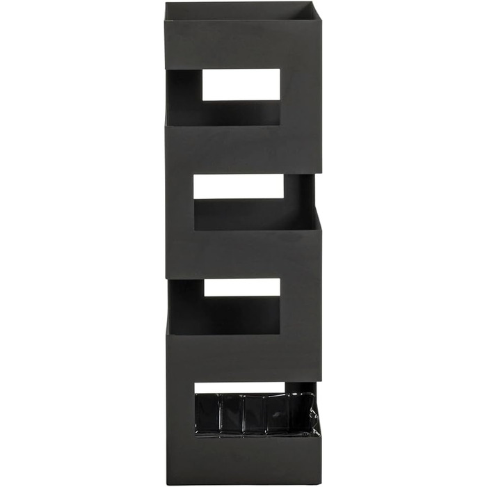 HAKU Modern White Metal Umbrella Stand - 16x48x16 cm - Black Accent