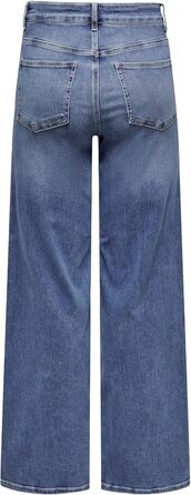 Джинси жіночі ONLY Madison з широкими штанинами, висока талія, середній блакитний денім (M/32L)