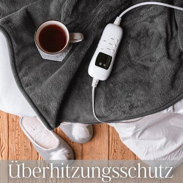 Електрична ковдра Steinborg з підігрівом, 180x130 см, 9 температурних режимів, таймер, пульт ДУ, прання 30°C