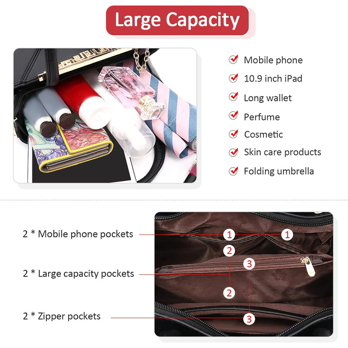 Сумка жіноча DIRRONA велика – сумка через плече та шопер з квітковою вишивкою та помпонами, червоний (Juwelenrot) для роботи, відпочинку, подорожей, вечірок та весіль