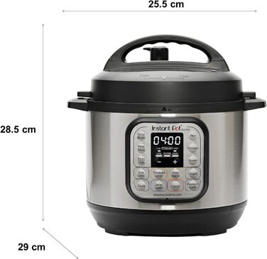Instant Pot Duo 30 Electric Multi-Cooker 3L - Pressure Cooker, Slow Cooker, Rice Cooker, Sauté Pan, Yogurt Maker, Steamer, and Food Warmer, Stainless Steel, Silver Duo 3 Liter