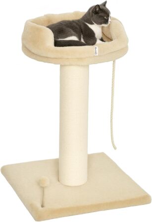 Кігтеточка PawHut для котів, 83 см, з сизалевих стовпів та платформ, бежева