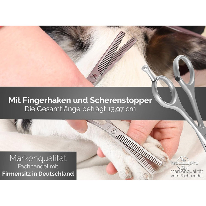 Ніжниця для собак та котів з зубчиками Solingen, 13,97 см - для витончення шерсті