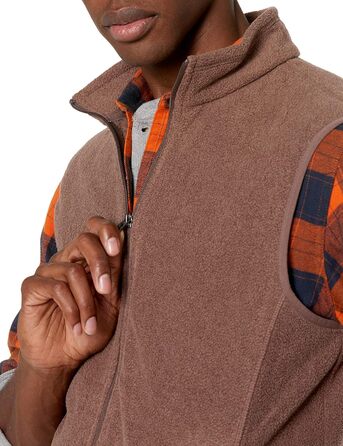 Чоловіча флісова жилетка Amazon Essentials з блискавкою (доступна у розмірах Big & Tall) з переробленого поліестеру, коричнева