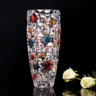 Ручна ваза з кришталевого скла з золотим візерунком, 30 см. Сучасна ваза для дому, весілля