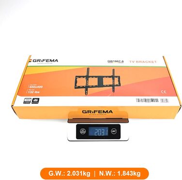 Настінне кріплення для телевізора GRIFEMA 37-82 дюйми, до 60 кг, VESA 600x400, універсальне, похиле