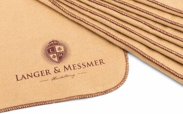 Langer & Messmer Polishing Cloths for Smooth Leather made of 100% Cotton in a Practical Set - The shoe cloth for professional shoe care ( | Beige) (6-piece set, Beige)