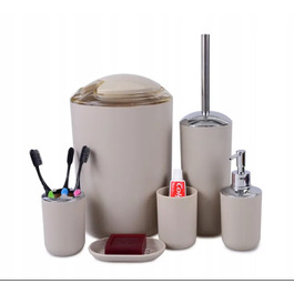 Набір аксесуарів для ванної кімнати (6 предметів), комплект для санвузла з кошиком