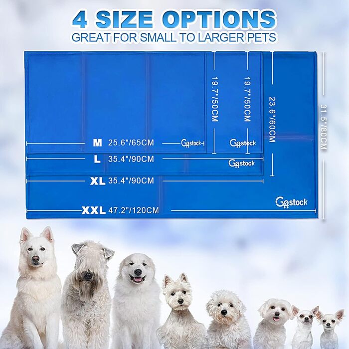 GoStock Cooling Mat for Dogs, Pet Cooling Mat Non-Toxic Gel Self-Cooling Mat for Dogs and Cats, Pet Cooling Mat Dog Cooler Pad for Crates, Kennels and Beds (90 * 50cm)