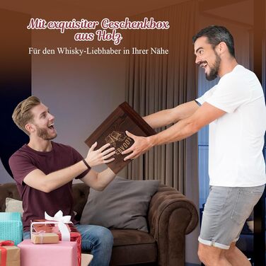 Набір склянок для віскі, подарунковий набір для чоловіків (2 склянки + 8 кеглів, що повторно використовуються + аксесуари), подарунок на день народження, подарунок на Різдво для чоловіків