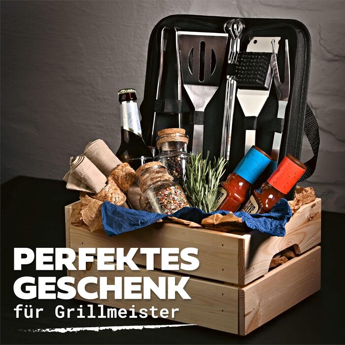 Набір грилю з нержавіючої сталі Essentielles - стійкий до нагрівання та корозії, з практичною сумкою