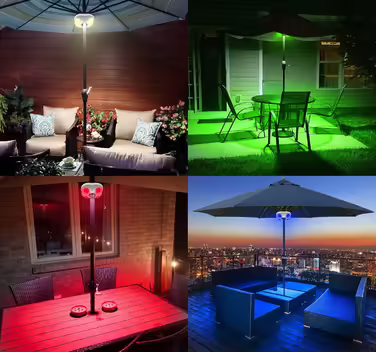 HONWELL LED Outdoor Lights Umbrella Lighting Lamp RF Balcony Light Super Bright Emergency Light Camping Tent Lamp Dimmable 12 Colors Battery Operated Wireless Light (White) for Camping Garden Beach