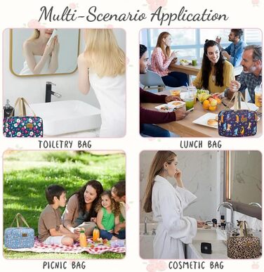 Велика косметичка для подорожей, жіноча косметичка-органайзер, велика сумочка для косметики з ручкою, аксесуари для жінок та чоловіків, #9 Листя (^14 Кольорові квіти)