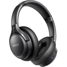 BERIBES Бездротові навушники Over-Ear Bluetooth з мікрофоном, 65 годин роботи, 6 EQ-режимів, HiFi Stereo, чорний