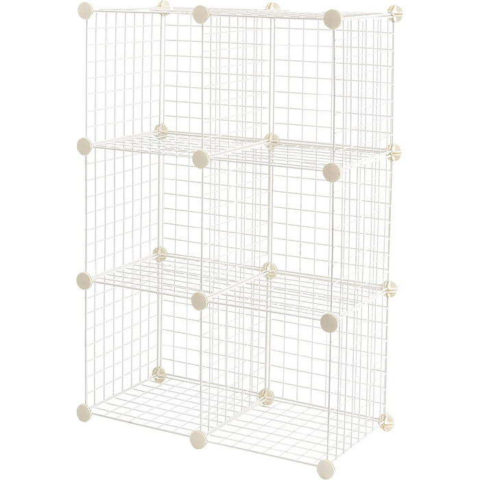Amazon Basics Stackable Wire Grid Storage Cubes (6 Cubes, White)