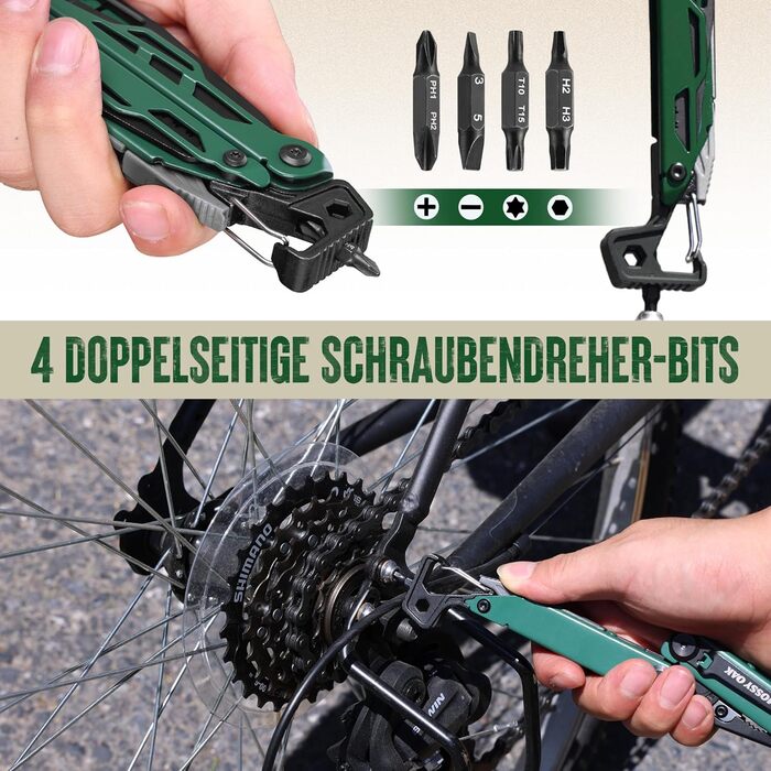 Мультитул Mossy Oak 27-в-1: мультиінструмент, плоскогубці, ніж, набір біт, для кемпінгу, ремонту, з чохлом