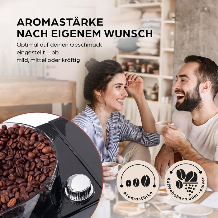 Кавомашина Barista Filterkaffeemaschine з регульованим млинком та термокружка | Функція підігріву, таймер 24 год та перманентний фільтр | Для 10 чашок кави | Кавомашина для зерен та меленої кави [Нержавіюча сталь] (8) Нержавіюча сталь (Pro Design) - Термо