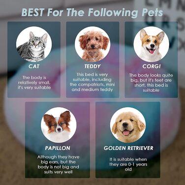 М'яке ліжко для котів та собак 50x50 см, кругла, плюшеве, з подушкою, для маленьких тварин, кольору імбирь (фіолетовий)