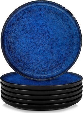 Vancasso Starry Blue 24-Piece Stoneware Dinnerware Set for 6 - Complete Tableware Set with Plates, Bowls
