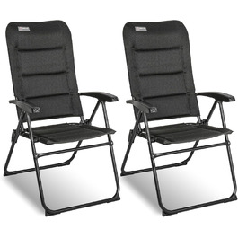 Крісло для кемпінгу Homecall складне, 150 кг, для саду, балкону, риболовлі, чорне. Регульована спинка, з підлокітниками.