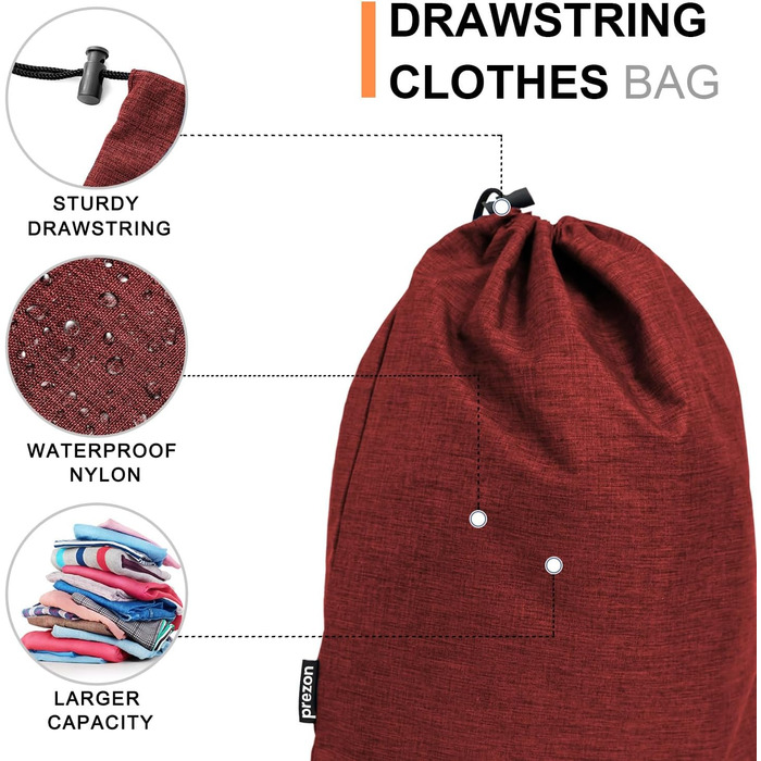 Набір компресійних органайзерів для подорожей (6 шт., червоний)