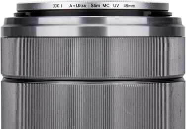Фільтр JJC UV 49mm, ультратонкий, багатошарове покриття, захист від УФ-випромінювання, для об'єктивів Canon Sony DSLR з різьбою 49mm (Срібний)