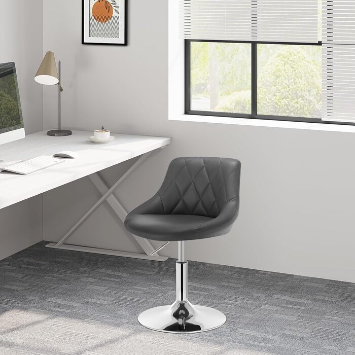 Adjustable Swivel Bar Stool with Backrest - Dark Green Faux Leather - WOLTU BH242dgn-2