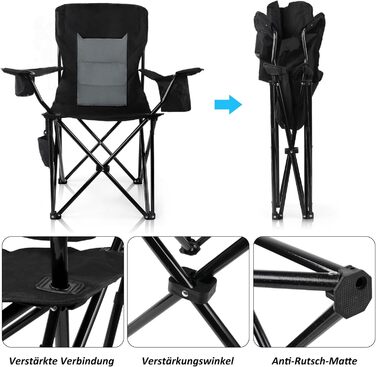 Складний туристичний стілець Caliyo: зручний, міцний, для кемпінгу, відпочинку на природі та дому. Витримує до 120 кг. Різні кольори.