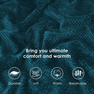 Плюшевий плед SOCHOW з флісу, 220x240 см, блакитно-зелений | Плед для ліжка, дивана, крісла