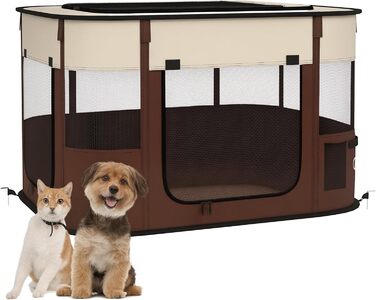 Клітка для собак та котів PawHut M, розкладна, з сумкою для перенесення, 94x74x60 см