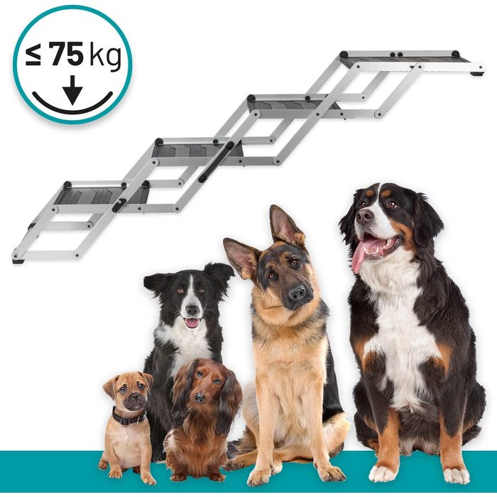 Сходинка для собак VOSS.PET, 4 ступені, для багажника авто, з алюмінію, з захисним килимком