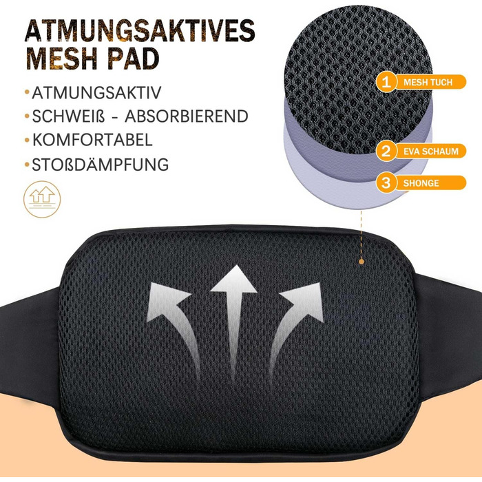 Чоловіча та жіноча поясна сумка Bauchtasche, стильна сумка на пояс для фестивалю, з регульованим ремінком та кількома кишенями, чорна. Підходить для бігу, спорту, прогулянок з собакою.