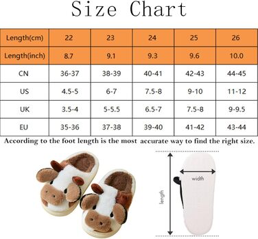 Тапочки-корови для дому: плюшеві, теплі, унісекс, 40/41 EU (колір: кава)