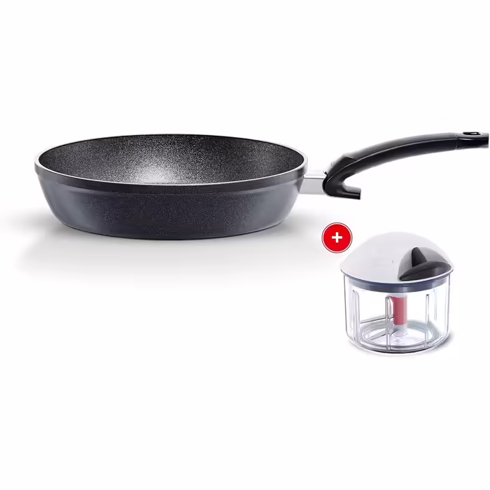 Сковорода Fissler Adamant Comfort 28 см, алюмінієва, антипригарна, стійка до подряпин, для індукції + подрібнювач Finecut